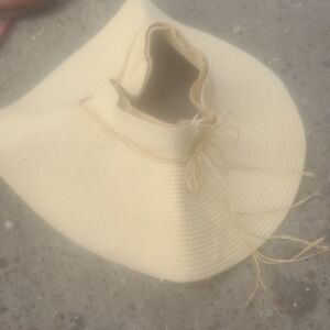 Elegant Cream Wide-Brim Hat
